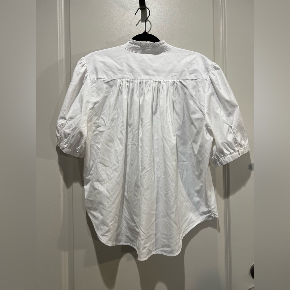 Rag and Bone White Jordan Puff Sleeve Blouse XL - Picture 3 of 7